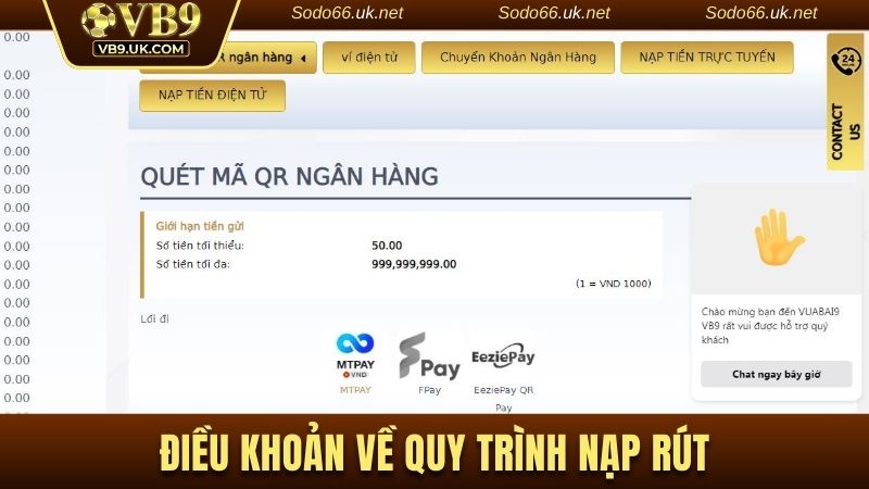 Điều khoản nạp rút quan trọng